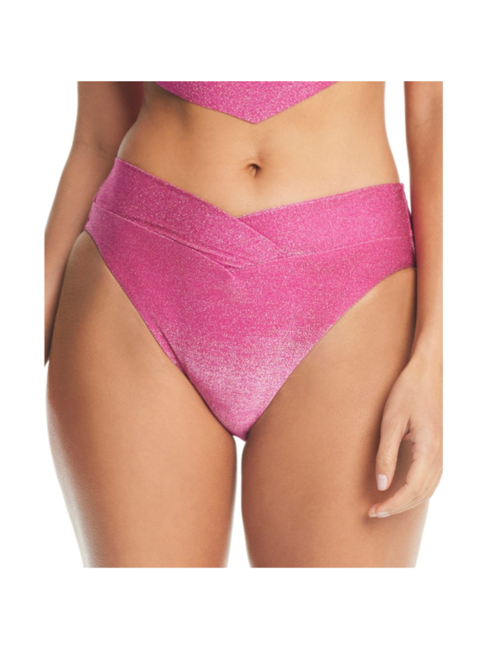 Bar III Size Small Pink Shimmer Pink High-Leg Bikini Bottoms NWT